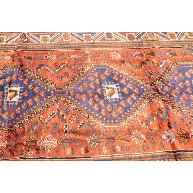 1970s Semi-Antique Hand-Knotted Persian Qashqai Rug 5'3" X 8'8" For Sale - Image 5 of 14