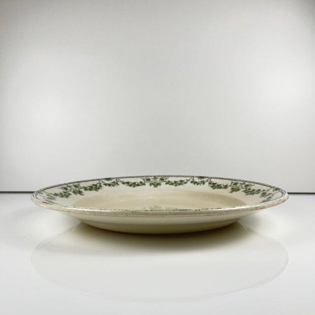 Round Green Champagne Dish from Badonviller, Early 20th Century, 1890s For Sale - Image 3 of 12