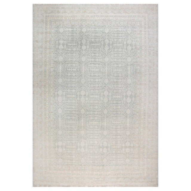 Contemporary Grey and Beige Samarkand Style Rug by Doris Leslie Blau For Sale