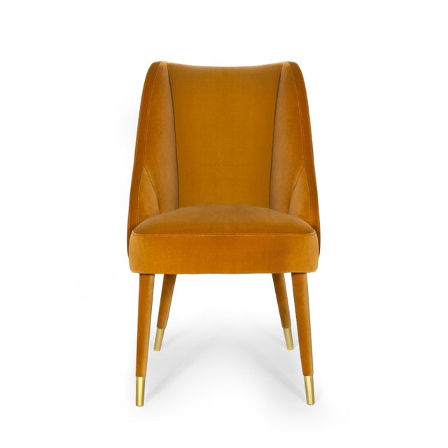 Figueroa Dining Chair in Orange Velvet from Insidherland, in New conditions. Designed from 2000 Labeled by Maker
