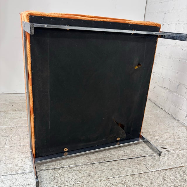 Metal Mid Century Modern Knoll Style Lounge Arm Chair Chrome For Sale - Image 7 of 12