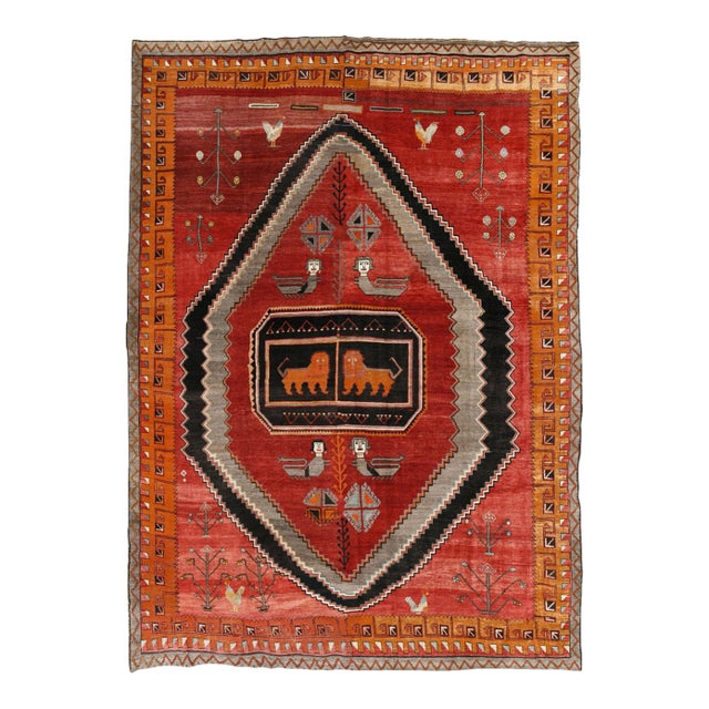 Galerie Shabab Collection Mid-20th Century Turkish Anatolian Pictorial Carpet For Sale