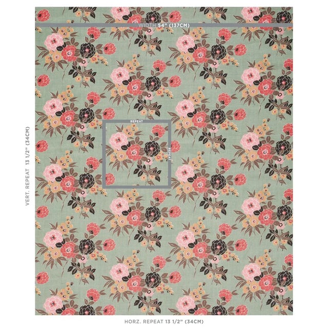 Traditional with a modern twist, Valentina Floral pairs a nostalgic pattern with pared-down blossoms for a linen fabric...