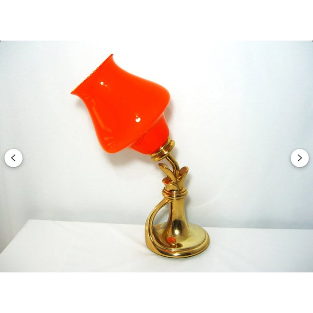 Red Lamp with Murano Glass Shade from Peill & Putzler For Sale - Image 8 of 9