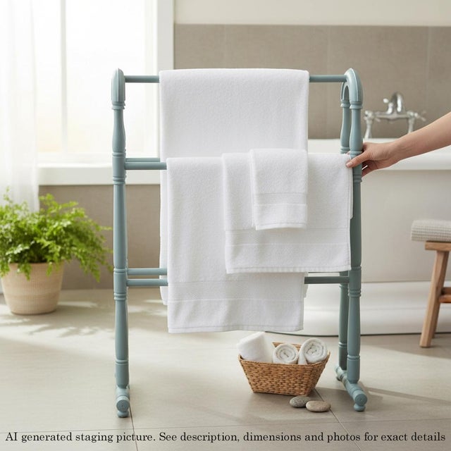 Antique 19th Century Green Painted Towel Rail Stand – Fine Quality This attractive 19th century towel rail stand exudes...