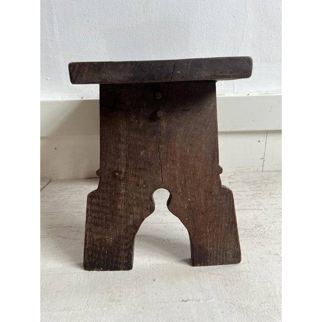 Rustic Oak Stool, 1920s For Sale - Image 16 of 17