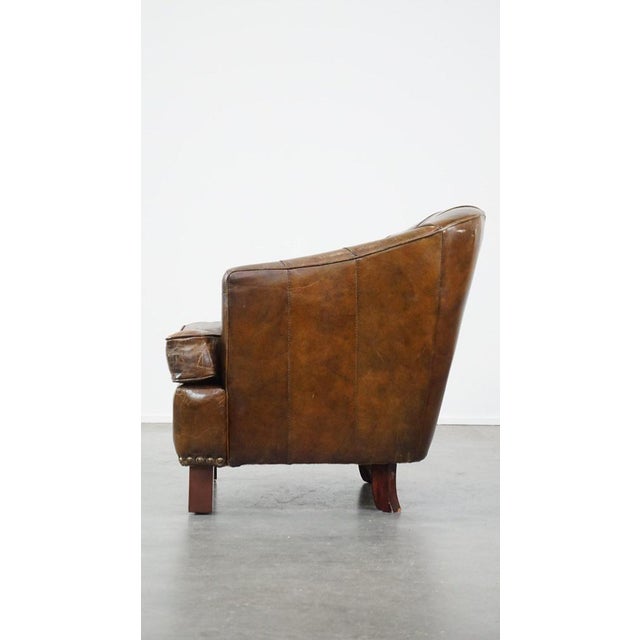 Vintage Leather Lounge Chair For Sale - Image 5 of 15