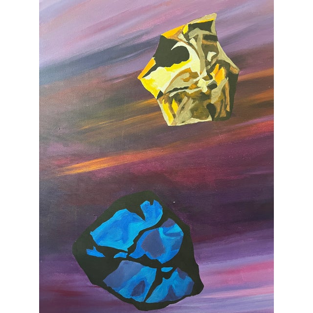 Vintage Wall Art Large Colorful Signed Canvas For Sale In New York - Image 6 of 6