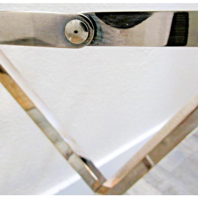 Elegant 1970s Chrome Campaign Folding Table Base Luggage Rack For Sale - Image 9 of 11