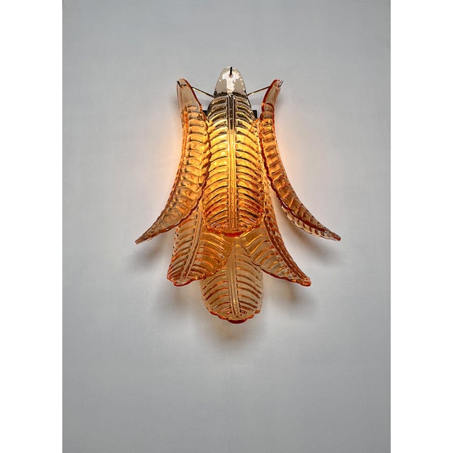 Vintage Murano Amber Felci Glass Wall Sconces, 1990s, Set of 2 For Sale - Image 17 of 18