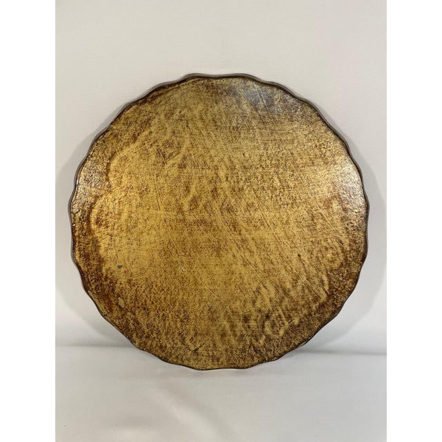 Wood Large Vintage Italian Florentine Gilded Decorative Tray For Sale - Image 7 of 15