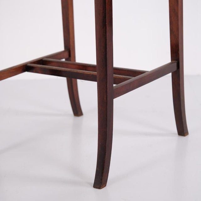 Mahogany Lamp Table or Sewing Table with Brass Lock and Tapered Legs, 1920 For Sale - Image 12 of 15