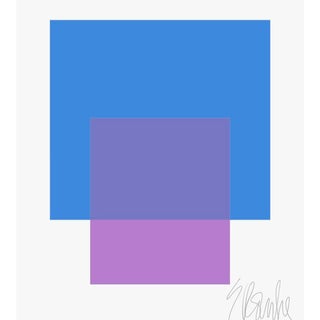 The Interaction of Blue and Purple Fine Art Print 20" X 24" by Liz Roache For Sale