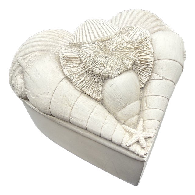Vintage 2004 House Parts Sculptural Seashell Heart-Shaped Box For Sale
