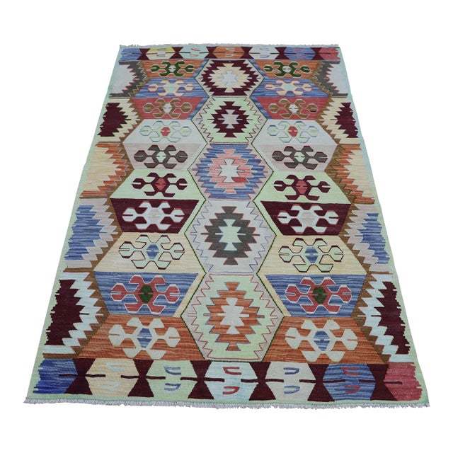 1990s Scandinavian Cream Hand Knotted Kilim For Sale
