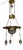 Antique Art Nouveau French Brass and Crystal Chandelier, 1890s For Sale