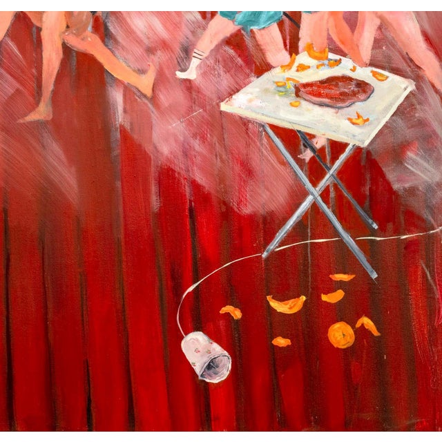 Contemporary Grace Metzler Hockey Game Oil and Acrylic For Sale - Image 3 of 7