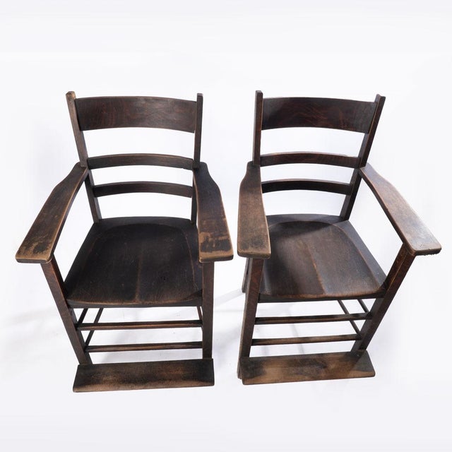 Pair of billiard chairs. Would make a great set for a game room or bar. With some refurbishment they could be a beautiful...