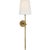 Thomas O'Brien for Visual Comfort Signature Bryant Large Tail Sconce in Hand-Rubbed Antique Brass with Linen Shade For Sale