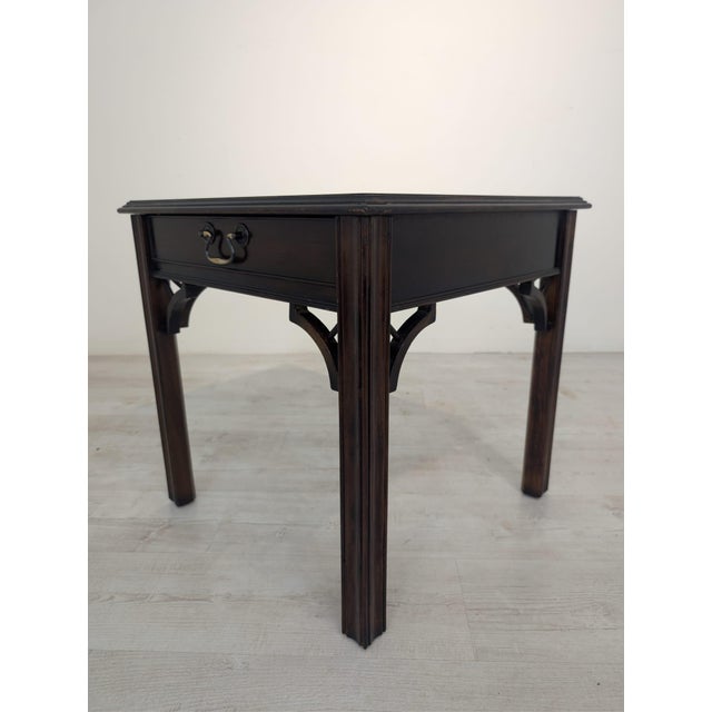 Chippendale Style Side Table with Inlaid Wood For Sale - Image 6 of 16