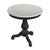 Wood Danielle 24 in. W Round Marble and Wood Pedestal Side Table, Washed Black For Sale - Image 7 of 7