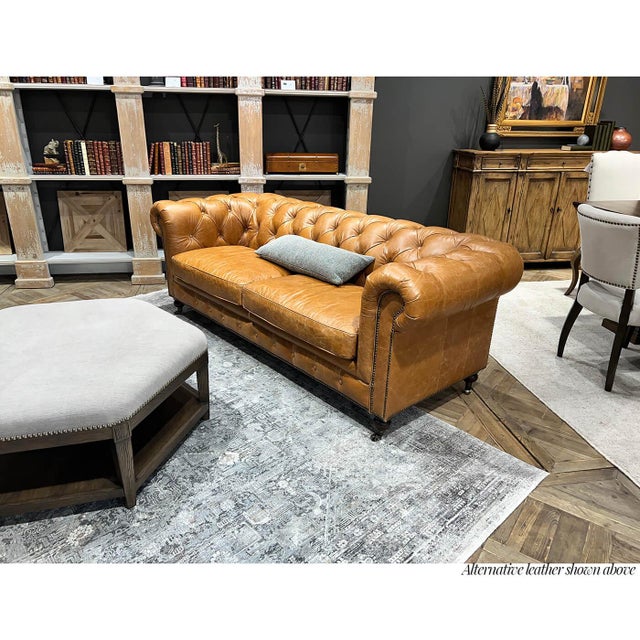 2020s Vintage Style Classic Chesterfield Sofa - Cuban Cigar For Sale - Image 5 of 6