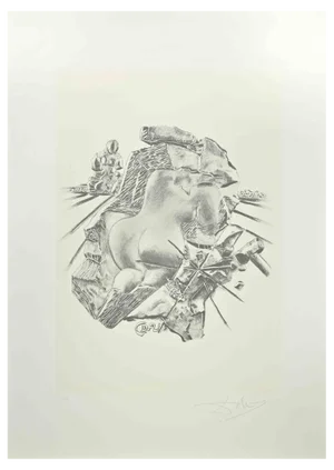 Salvador Dalì, The Sculpture, Lithograph, 1980