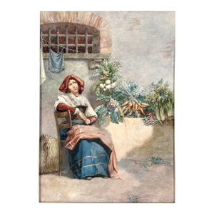 Young Woman the Vegetable Seller Roma Francesco Ferraresi