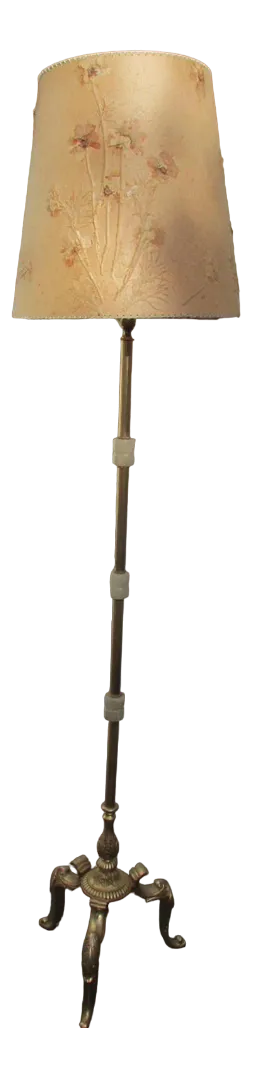 Vintage Tripod Bronze, Brass and Onyx Lamp, 1980s