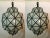 A stunning pair of Art Deco style dome form milk glass white chandeliers or lanterns. Each having individual panes,...