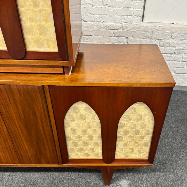 MCM Walnut & Mother of Pearl Sideboard With Bar Cabinet For Sale - Image 16 of 18