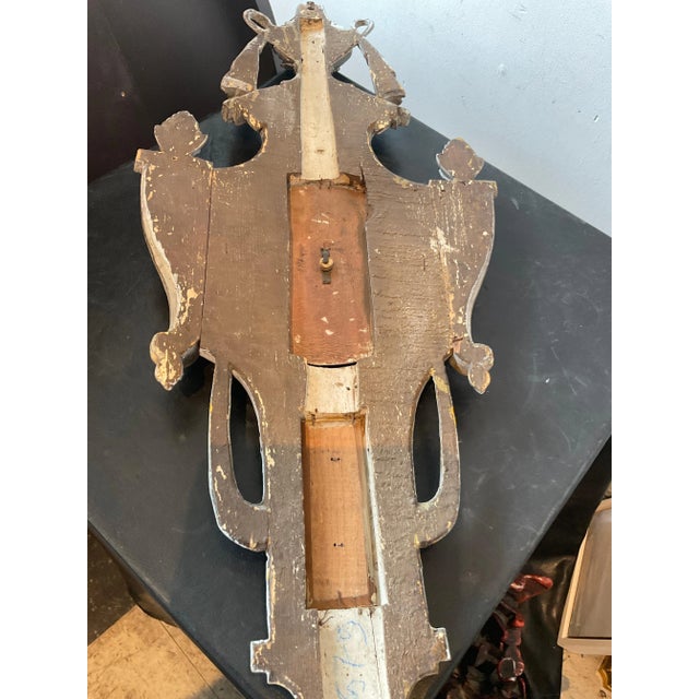 1880s French Carved Wood Barometer For Sale - Image 4 of 12