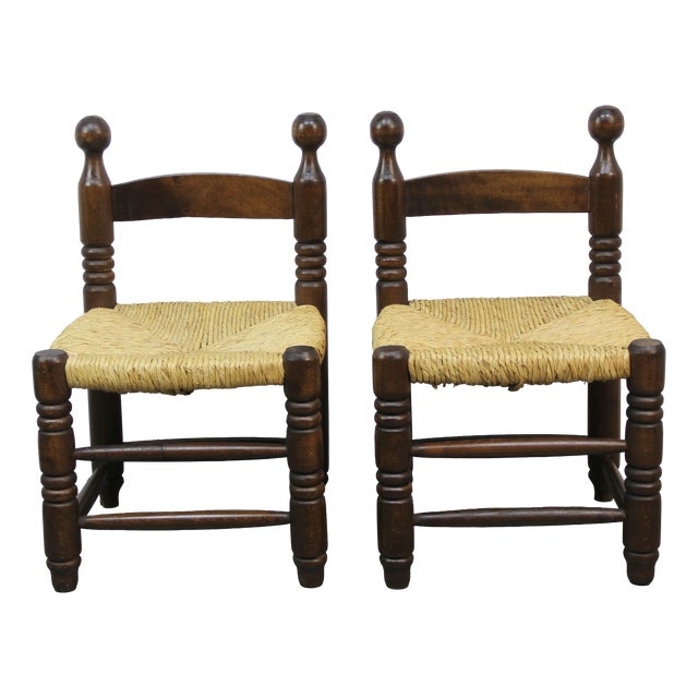 Brutalist Chairs in the style of Charles Dudouyt for La Gentilhommière, 1950s, Set of 2 For Sale