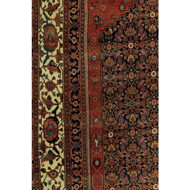Textile Zabihi Collection Palace Size Antique Persian Bidjar Rug For Sale - Image 7 of 9