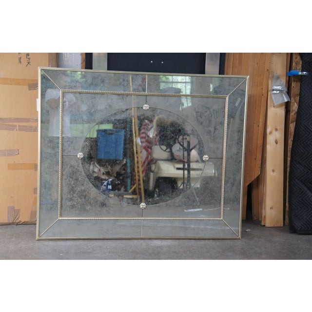 Mid 20th Century Vintage Canadian Antiqued Venetian Style Wall Hall Vanity Mirror For Sale - Image 5 of 12