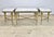 Mid 20th Century French Neoclassical Regency Style Tripartite X-Base Brass & Carrara Marble Tables For Sale - Image 12 of 12
