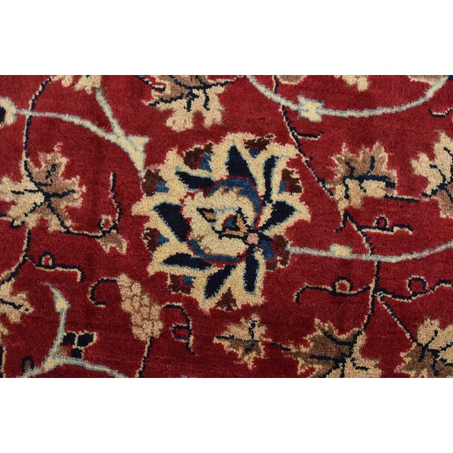 1980s 1980s Kashmar Rug 10′ X 12’11” Red Wool Traditional Hand-Knotted Oriental Carpet For Sale - Image 5 of 15