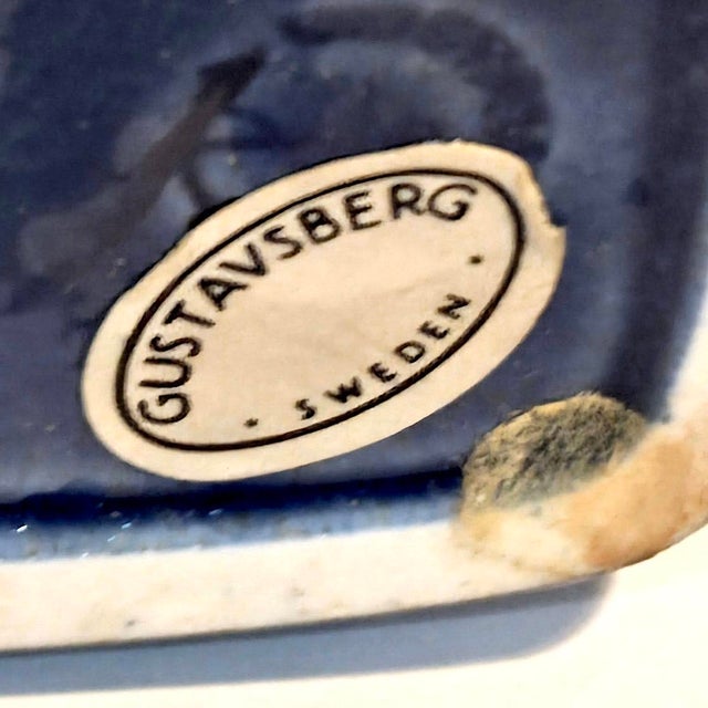 1960s Gustavsberg Sweden Argenta Lagun Vase With Silver Crown Inlay Designed by Sven Jonson For Sale - Image 9 of 11