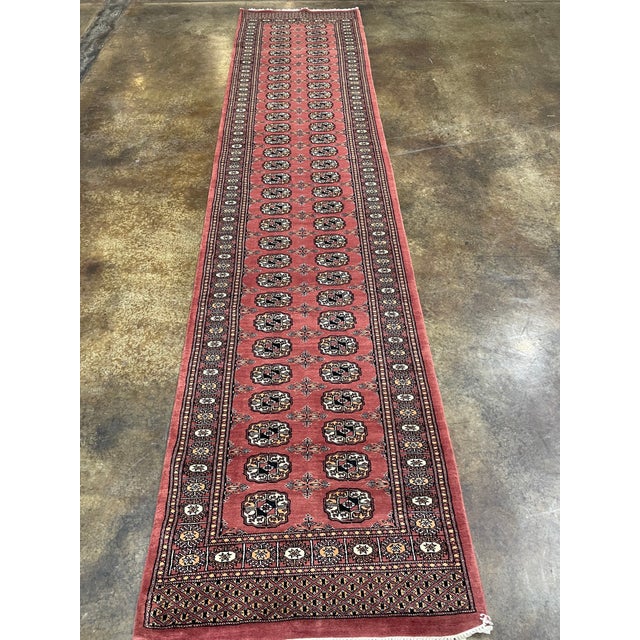1990s Handwoven Bukara Design Pakistan Rug- 2'8" X 12'0" For Sale In Dallas - Image 6 of 8