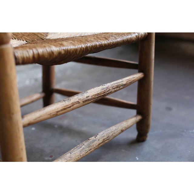 Antique Primitive Arm Rash Chair From France For Sale - Image 11 of 11