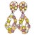 Bochic “Orient” Vintage Amethyst, Peridot & Citrine Earrings Set 18K Gold&Silv For Sale - Image 4 of 8