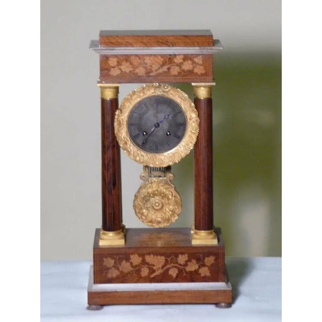1838 French Empire Very Fine Paris Portico Clock- On Sale For Sale - Image 9 of 12