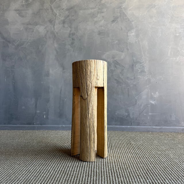 Wood Late 20th Century Kona Stump Elm Wood Side Table #D23 For Sale - Image 7 of 8