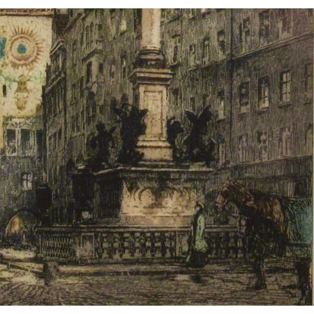 Early 20th Century Luigi Kasimir The Old City Hall, Munich, Germany C. 1930 Reproduction Print For Sale - Image 5 of 7