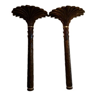 Art Deco Hollywood Regency Merle Eldelman Palm Torchieres For Sale