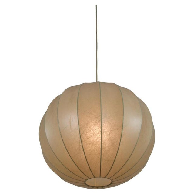 Mid-Century Modern Round Cocoon Pendant Lamp by Achille Castiglioni, 1960s For Sale - Image 13 of 13
