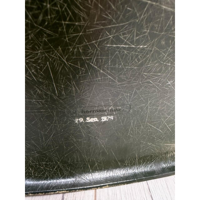 Vintage Olive Green Dark Fiberglass Side Chair by Charles & Ray Eames for Herman Miller, 1970s For Sale - Image 6 of 10