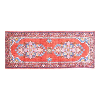 Vintage Hand Knotted Wool Rug, 4'x10" For Sale