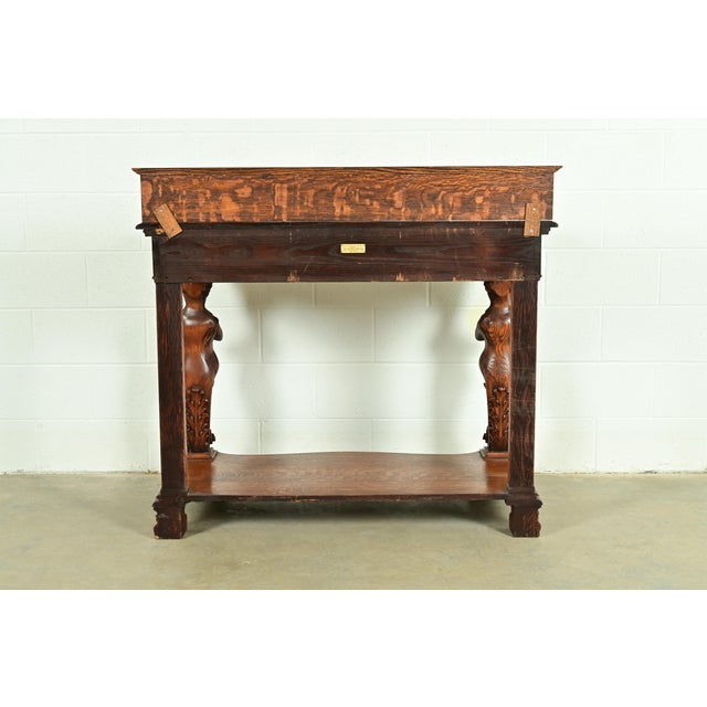 R. J. Horner Style Antique Victorian Carved Oak Sideboard or Buffet Server, Circa 1890s For Sale - Image 14 of 16