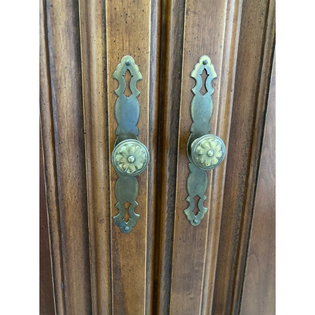 1980s French Provincial Cherry Wood Armoire by Lexington For Sale - Image 10 of 12